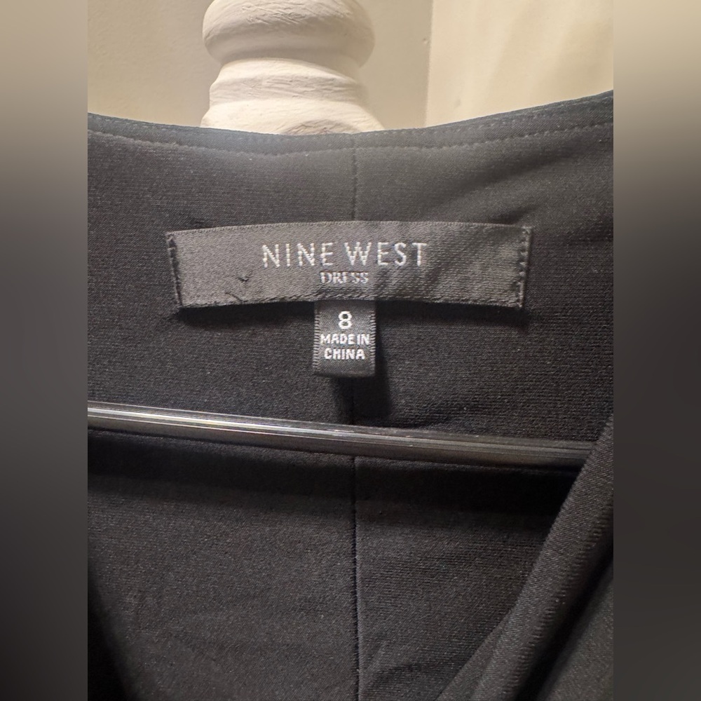 Nine West Black Knot Front Sleeveless Midi Dress Size 8 - Picture 3 of 6